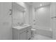 Stylish bathroom with subway tile and a quartz countertop at 14846 E Valley Vista Dr, Fountain Hills, AZ 85268