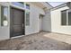 Front entry with modern door and brick flooring at 14846 E Valley Vista Dr, Fountain Hills, AZ 85268