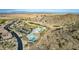 Aerial view of community pool and clubhouse at 157 W Latigo Cir, San Tan Valley, AZ 85143