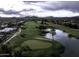 Aerial view of community golf course and lake at 18702 E Gemmill Dr, Rio Verde, AZ 85263