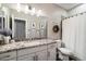 Clean powder room with granite countertop and shower/tub combo at 19019 E Via Hermosa --, Rio Verde, AZ 85263