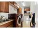 Laundry room with washer, dryer, and ample storage at 1918 W Bonanza Ln, Phoenix, AZ 85085