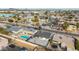 Aerial view highlighting house, pool, and surrounding neighborhood at 2317 W Danbury Rd, Phoenix, AZ 85023