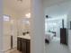 Main bathroom with shower and dark brown vanity at 2605 E San Thomas Dr, Casa Grande, AZ 85194