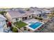 Home with pool and backyard; aerial view at 30255 N 115Th Dr, Peoria, AZ 85383