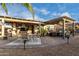 Outdoor patio with seating area, pergola, and dining furniture at 30792 N Orange Blossom Cir, San Tan Valley, AZ 85143