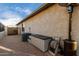 Side yard with storage shed, AC unit, and hose reel at 30792 N Orange Blossom Cir, San Tan Valley, AZ 85143