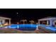 Expansive pool and spa with fire pit and night lighting at 33214 N 14Th St, Phoenix, AZ 85085