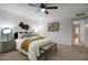 Bright bedroom featuring a ceiling fan and lots of natural light at 413 W Marco Polo Rd, Phoenix, AZ 85027