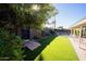 Landscaped backyard with artificial turf and pool at 4525 N 82Nd St, Scottsdale, AZ 85251