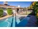 Inviting backyard swimming pool with brick patio and grassy area at 4525 N 82Nd St, Scottsdale, AZ 85251