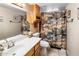 Clean bathroom with single sink vanity and deer-themed shower curtain at 5271 E Shiprock St, Apache Junction, AZ 85119