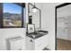 Modern bathroom with walk-in shower and mountain views at 8200 N Charles Dr, Paradise Valley, AZ 85253