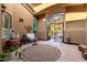 Courtyard with gate leading to backyard and mountain views at 9535 E Mclellan Rd, Mesa, AZ 85207