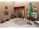 Private courtyard entry with ornate door and seating area at 9535 E Mclellan Rd, Mesa, AZ 85207