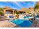 Stunning pool and spa with lounge chairs and mountain backdrop at 9535 E Mclellan Rd, Mesa, AZ 85207