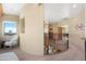 Spacious hallway with curved design and views to the lower level at 12 E Foothill Dr, Phoenix, AZ 85020