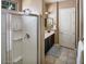 Clean bathroom with shower, vanity, and tiled floor at 1367 S Country Club Dr # 1024, Mesa, AZ 85210