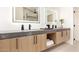 Modern bathroom with double vanity and sleek countertops at 16446 N 56Th Way, Scottsdale, AZ 85254