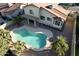 Aerial view showcasing home's pool and backyard at 1918 E Hearn Rd, Phoenix, AZ 85022