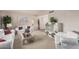 Living room featuring white sofas, a coffee table, and decorative shelving at 1918 E Hearn Rd, Phoenix, AZ 85022