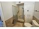 Bathroom with shower, toilet, and updated vanity at 4054 E Clovis Cir, Mesa, AZ 85206