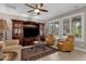 Relaxing living room featuring comfortable seating and a built-in entertainment center at 5089 S Harvest St, Gilbert, AZ 85298