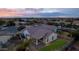 Aerial view of house and backyard at dusk at 6497 S Twilight Ct, Gilbert, AZ 85298