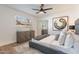 Serene bedroom with large art piece and cozy bed at 8732 E Valley Vista Dr, Scottsdale, AZ 85250