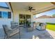 Covered patio furniture with a view of the backyard at 8732 E Valley Vista Dr, Scottsdale, AZ 85250