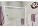 Shower stall with glass enclosure and updated fixtures at 11500 E Cochise Dr # 2019, Scottsdale, AZ 85259