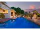 Stunning pool and house exterior at sunset at 1321 E Bayview Dr, Tempe, AZ 85283