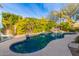 Relaxing kidney-shaped pool surrounded by lush landscaping at 1720 E Redwood Pl, Chandler, AZ 85286