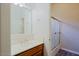 Traditional bathroom with single sink vanity and shower/tub combo at 4222 E Mclellan Cir # 7, Mesa, AZ 85205