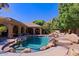 Stunning pool and spa with rock features at 4222 E Mclellan Cir # 7, Mesa, AZ 85205