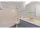 Bathroom with tub, toilet, and updated vanity at 5518 W Mercury Way, Chandler, AZ 85226