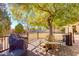Deck with tree, seating, and backyard view at 5731 W Aster Dr, Glendale, AZ 85304