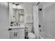 Clean bathroom with a tub shower combo and white vanity at 1142 E Westchester Dr, Tempe, AZ 85283