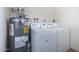 Laundry room with washer, dryer, and water heater at 1416 S Lawther Dr, Apache Junction, AZ 85120