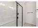 Contemporary shower with black trim and built in bench in the bathroom at 18556 E Dario Rd, Gold Canyon, AZ 85118