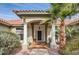 Elegant entryway with columns and a welcoming front door at 19530 E Via Del Oro --, Queen Creek, AZ 85142