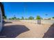 Backyard with gravel and a block wall at 2112 E Fremont E Dr, Tempe, AZ 85282