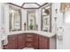 Bathroom with double vanity and a corner sink at 2724 N Wright Way, Mesa, AZ 85215