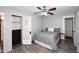 Bright bedroom with double bed, ample closet space, and ceiling fan at 3502 N 22 St, Phoenix, AZ 85016