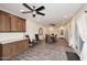 Spacious dining area with wood cabinets and hardwood floors at 3502 N 22 St, Phoenix, AZ 85016