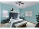 Spacious bedroom with light teal walls, and a neutral-toned bed at 415 E Glenhaven Dr, Phoenix, AZ 85048