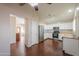 Kitchen with stainless steel appliances and wood floors at 498 N Santiago Trl, Casa Grande, AZ 85194