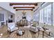 Bright dining room features hardwood floors and wood beam accents at 7257 E Visao Dr, Scottsdale, AZ 85266