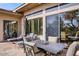 Outdoor dining area on a spacious patio with plenty of seating at 7257 E Visao Dr, Scottsdale, AZ 85266