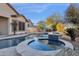 Relaxing circular spa with flagstone patio and landscaping at 7920 E Sierra Morena E Cir, Mesa, AZ 85207